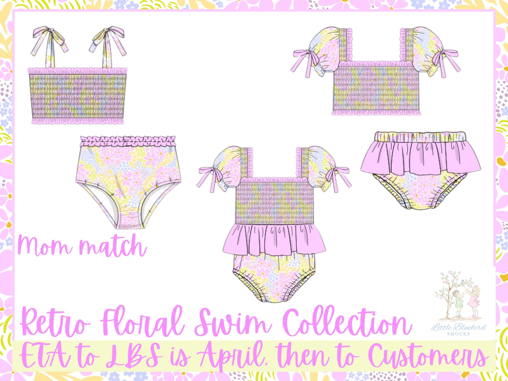 PRE ORDER Women’s Retro Floral 2 Piece Swimsuit