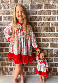 Girls Candy Cane Vines Knit Gown
