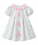 PRE ORDER Girls Hand Embroidered Bunny Meadow Dress & Bloomer Set | ETA to LBS: FEBRUARY