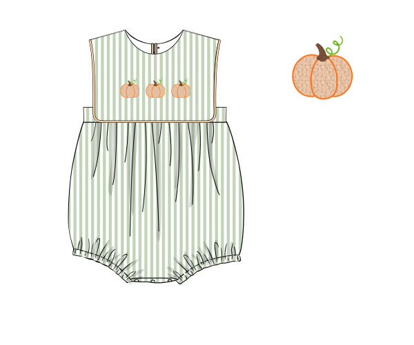 Boys French Knot Pumpkin Bubble