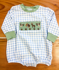 Boys Smocked Little Sportsman Bubble