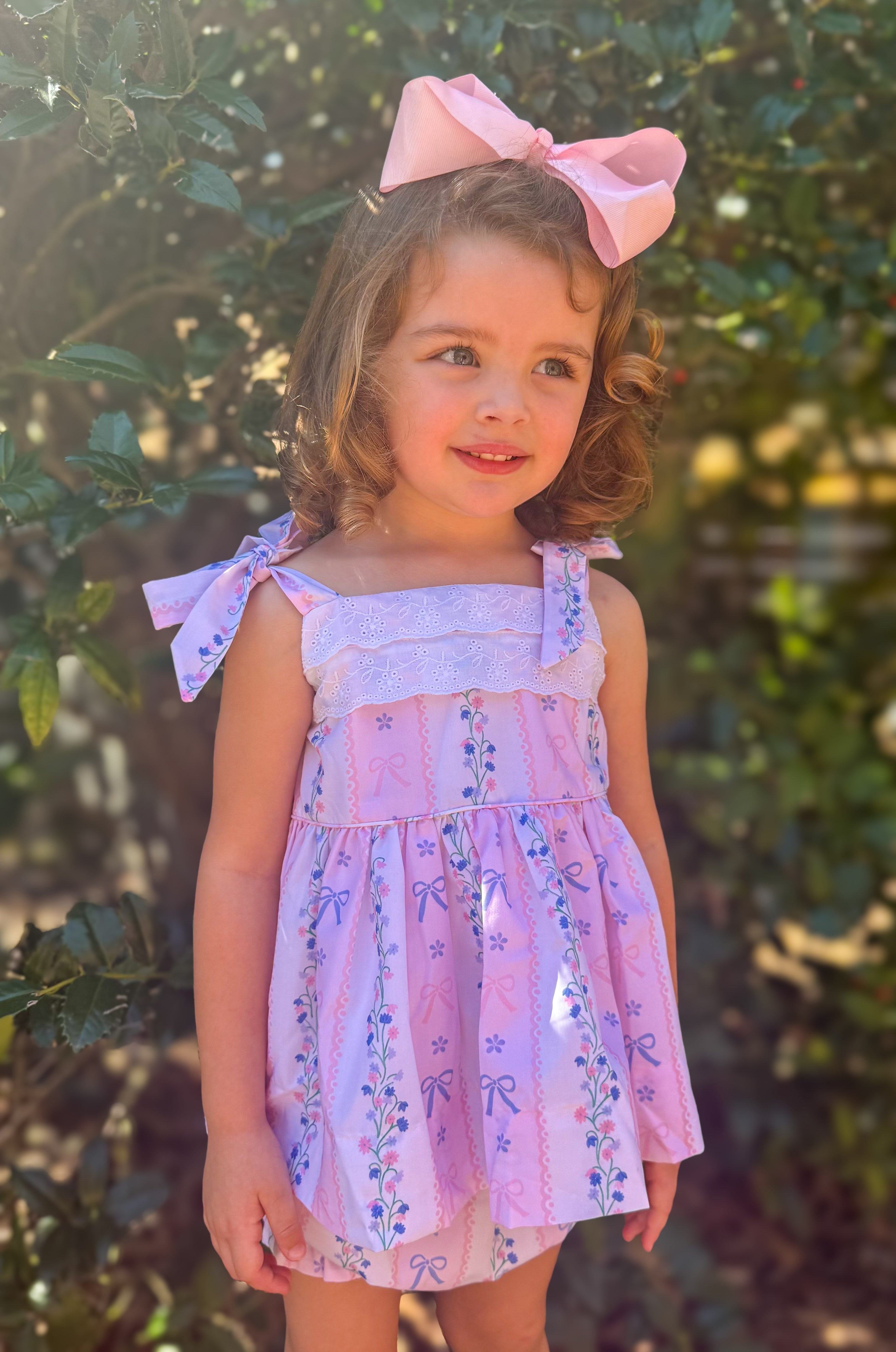 Girls Lace and Petals Bloomer Set