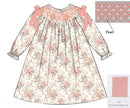 PRE ORDER Girls Smocked Mauve Floral Antique Bloomer Set & Dress | ETA to LBS: SEPTEMBER