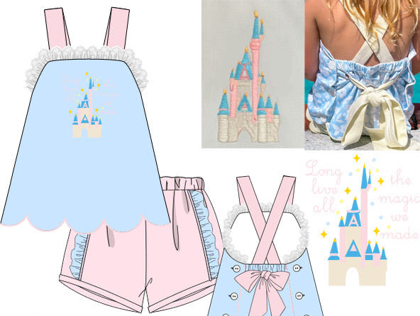 Girls Hand Embroidered All the Magic We Made Short Set