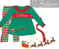 PRE ORDER Girls Smocked I Believe Legging Set | ETA to LBS: OCTOBER