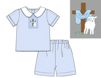 PRE ORDER Boys Worthy is the Lamb Smocked Short Set | ETA to LBS: LATE FEBRUARY