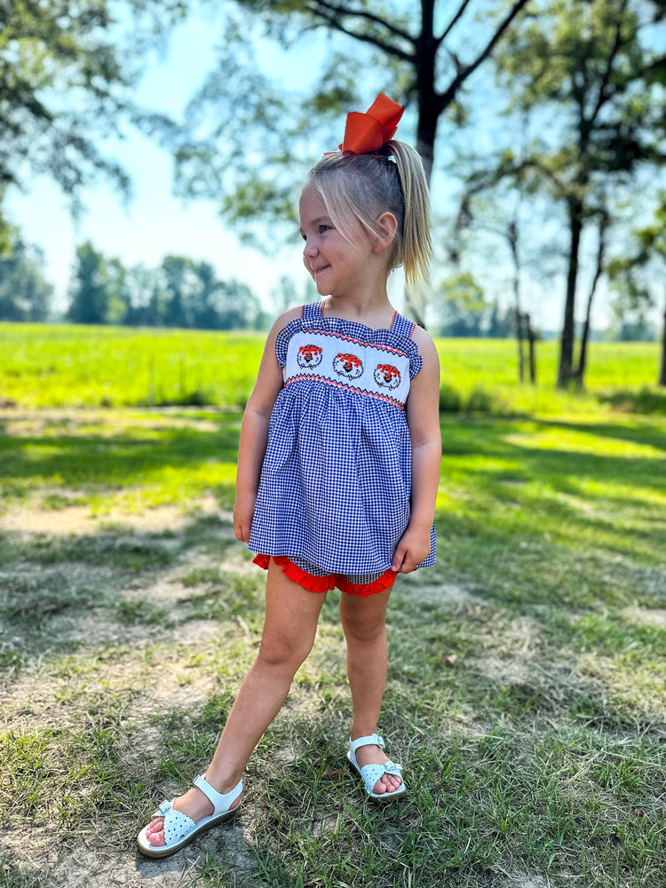 Girls Smocked Auburn Short Set