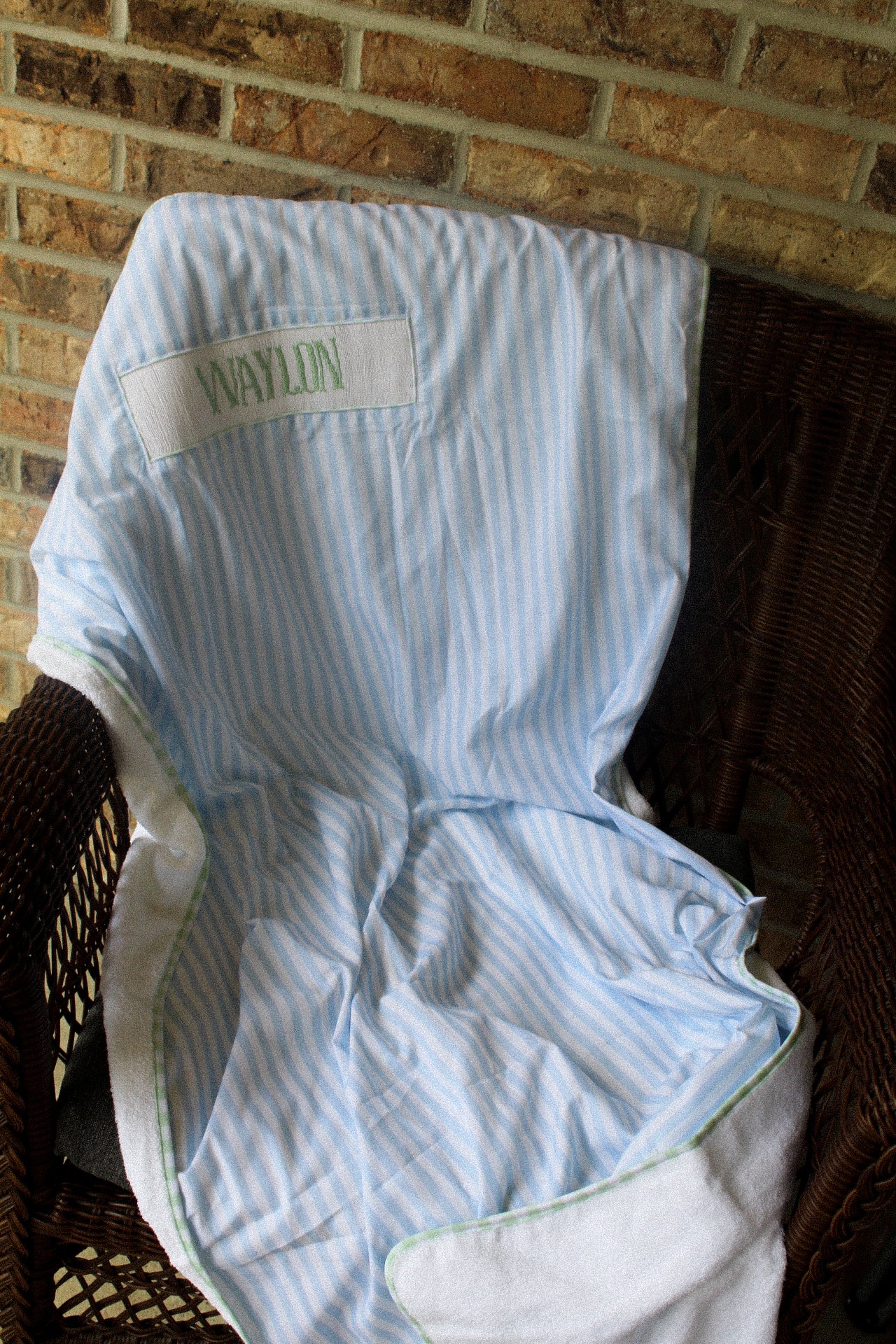 Boys Smocked “SEASIDE” Striped Terry Towel
