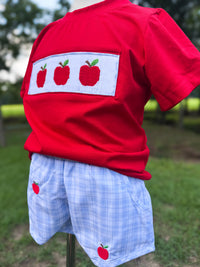 Boys Smocked A as in Apple Short Set