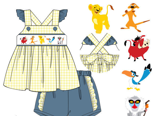 Girls Smocked Circle of Life Short Set