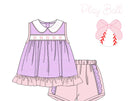 PRE ORDER Girls Play Ball Embroidered Short Set | ETA to LBS: LATE March