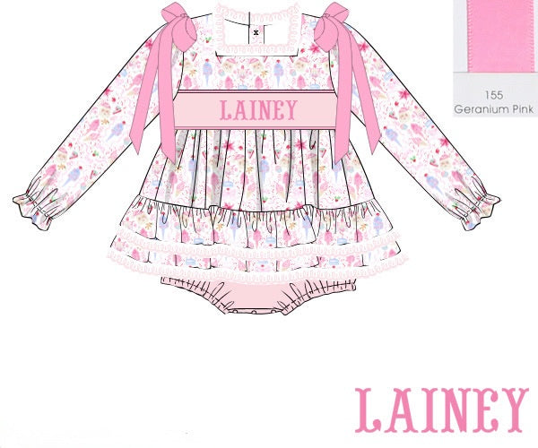 PRE ORDER Girls Custom Smock Candyland Christmas Skirted Bubble | ETA to LBS: OCTOBER