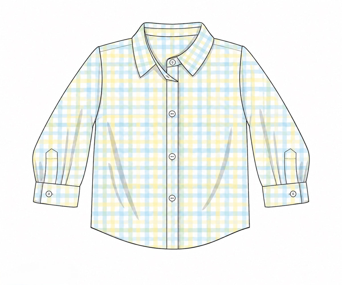 PRE ORDER Boys & Men’s Springtime Sunshine Plaid Button Down Polo | ETA to LBS: FEBRUARY