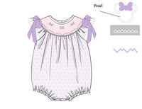 Girls Smocked Pearl Mouse Bubble
