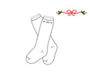 Girls Emboirdered Mistletoe  Knee High Socks