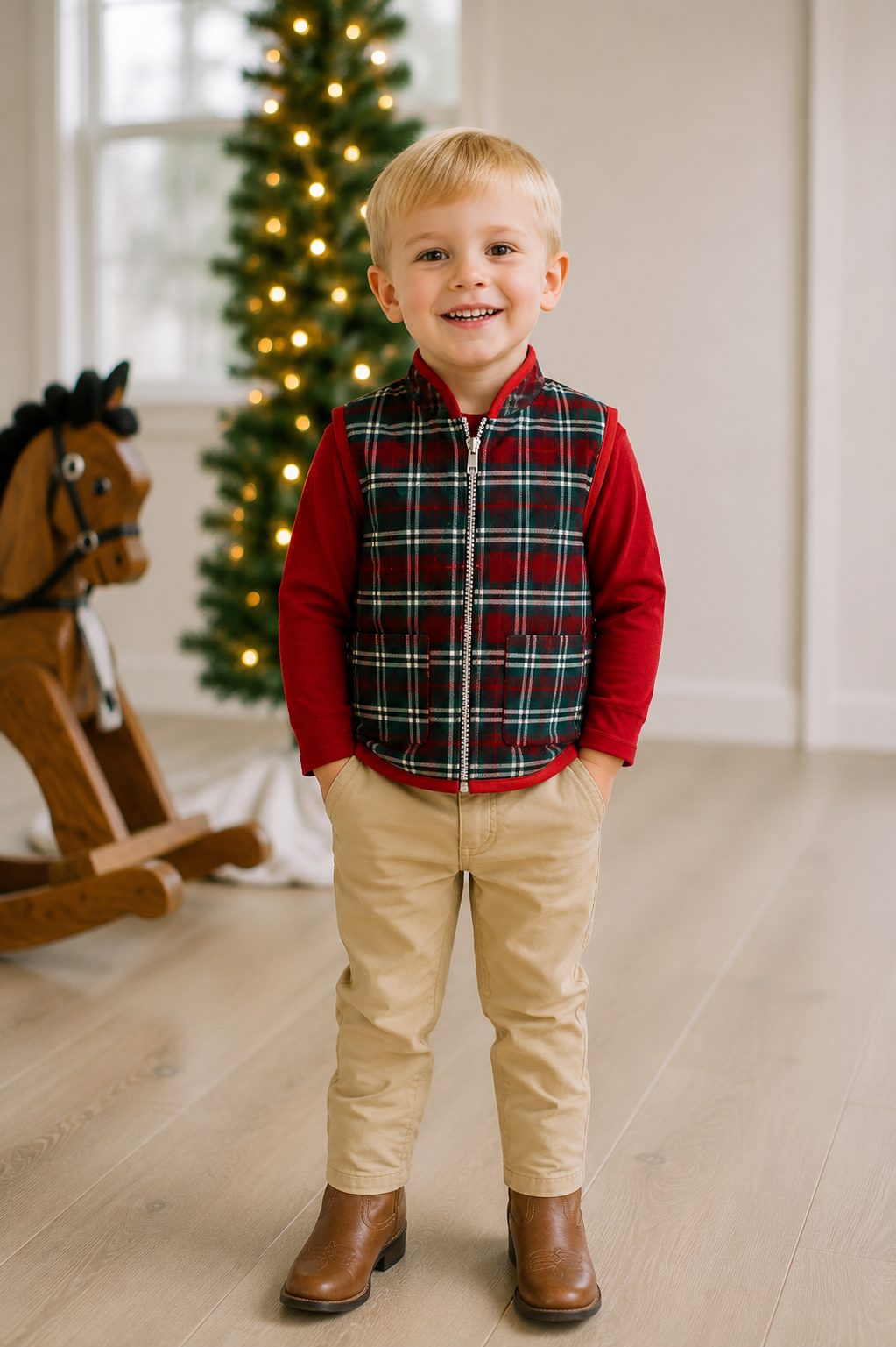 PRE ORDER Boys Reversible Seasons Greetings Vest | ETA to LBS: OCTOBER