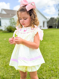 Girls Golden Flutter Bloomer Set & Dress