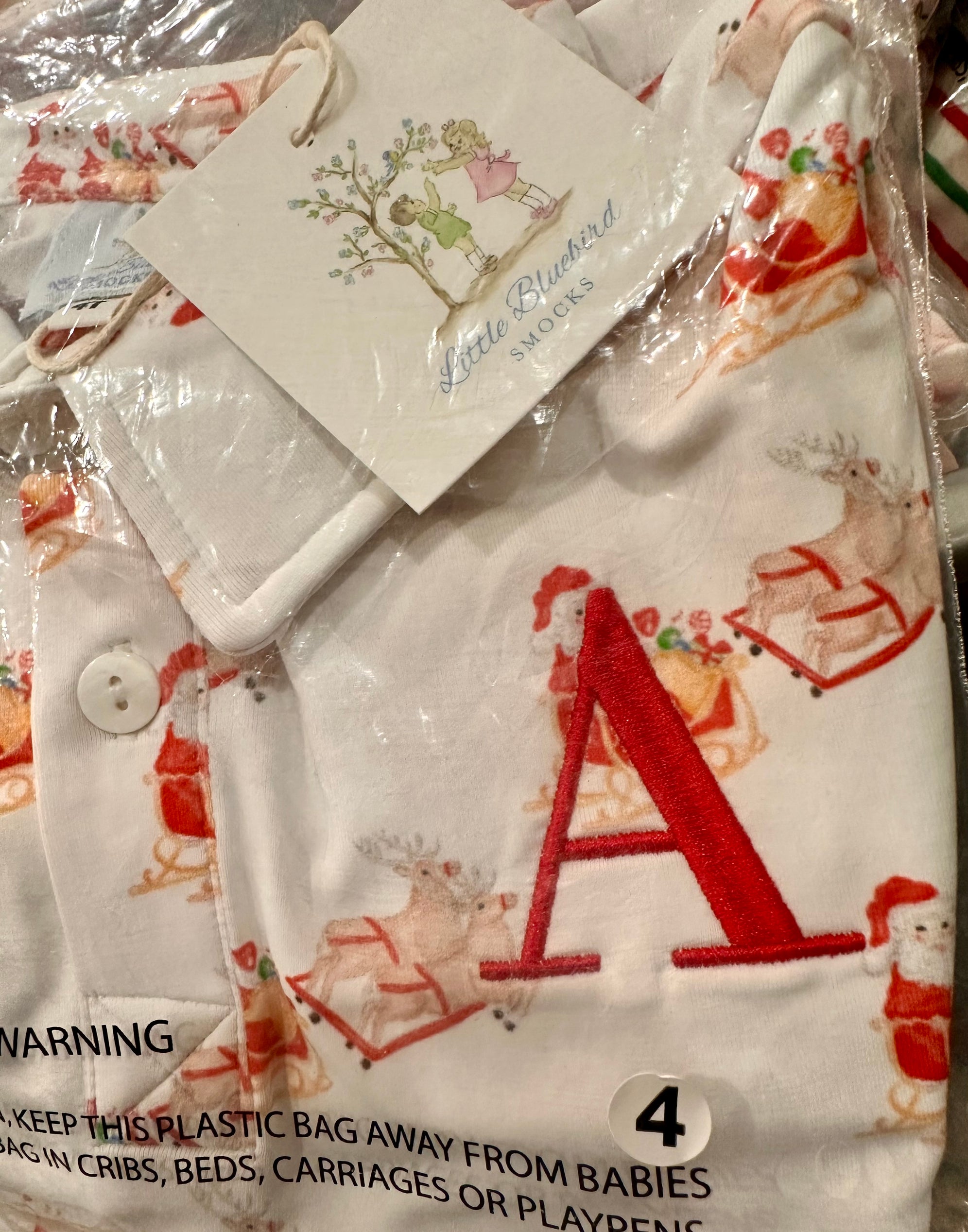 Boys Santas Sleigh “A” Monogrammed Knit Polo RTS