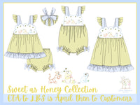Girls Embroidered Sweet as Honey Bloomer Set & Dress