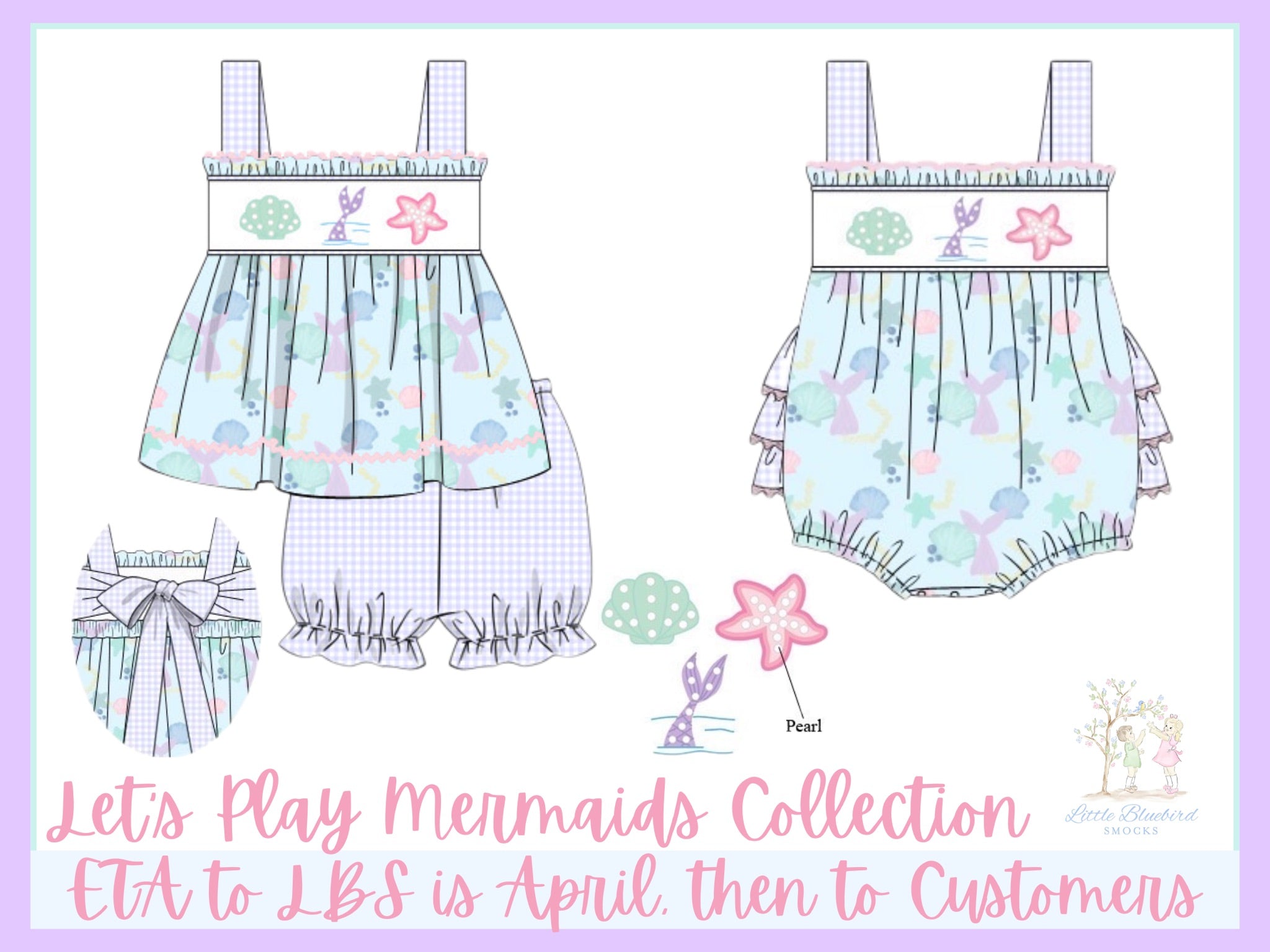 PRE ORDER Girls Let’s Play Mermaids Bubble Shorts Set ETA: APRIL