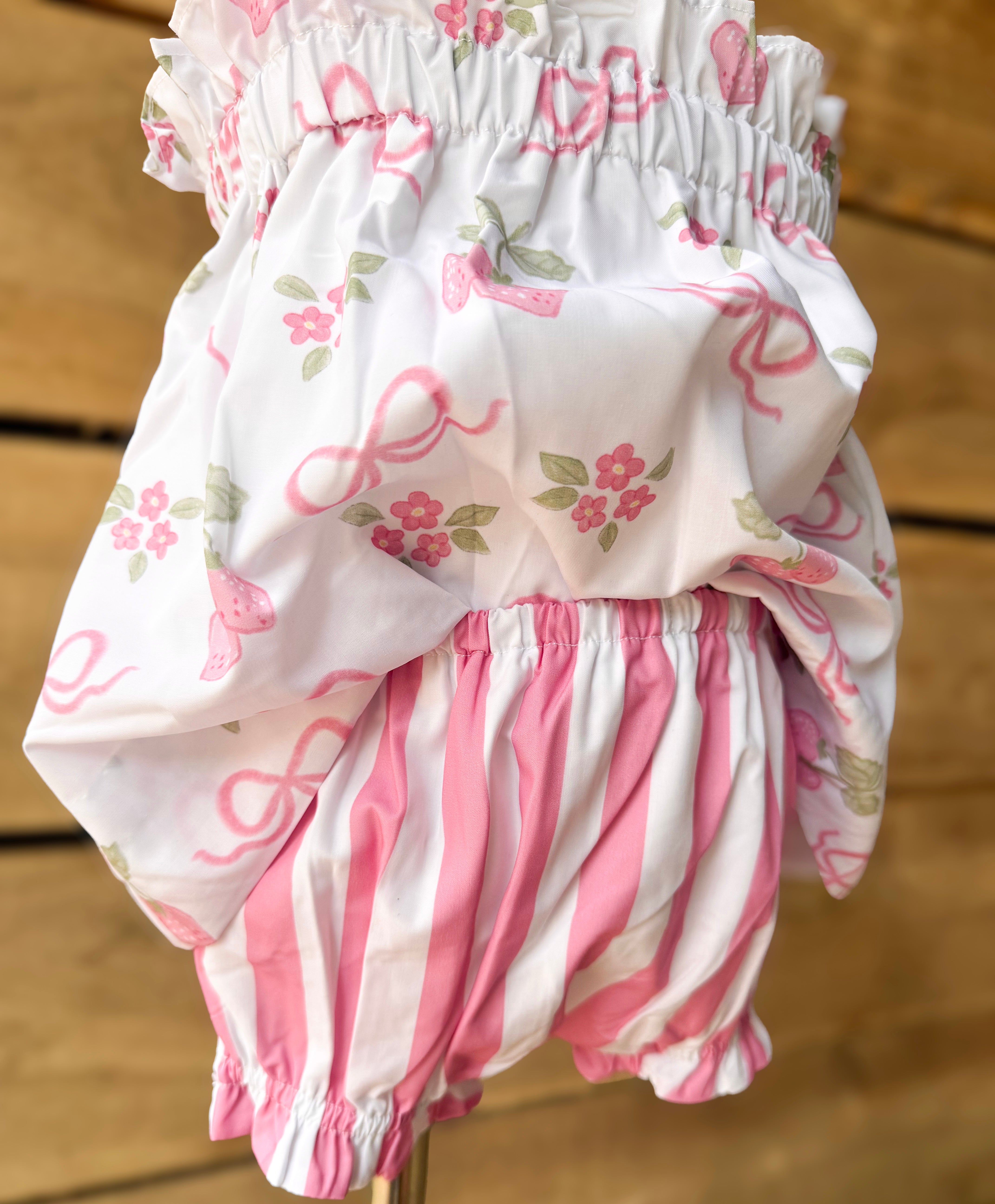 Girls Berry Cute Bows Bloomer Set & Dress