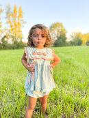 Girls French Knot Pumpkin Stripes Bloomer Set