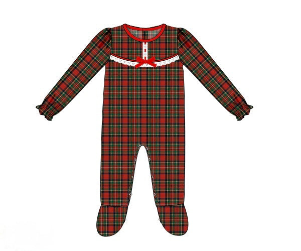 PRE ORDER Girls Vintage Plaid Knit Lounge Footie | ETA to LBS: OCTOBER