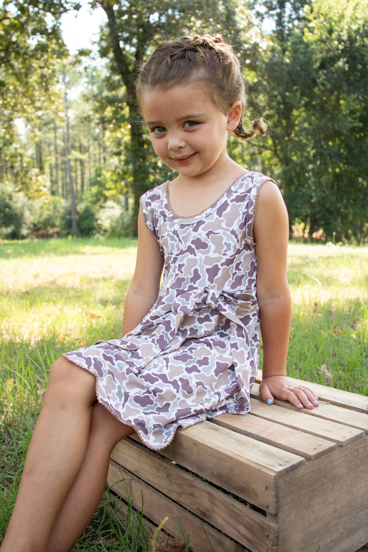 Girls Old School Camo Knit Dress