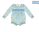 Girls Autumn Blooming Smocked Bubble RTS