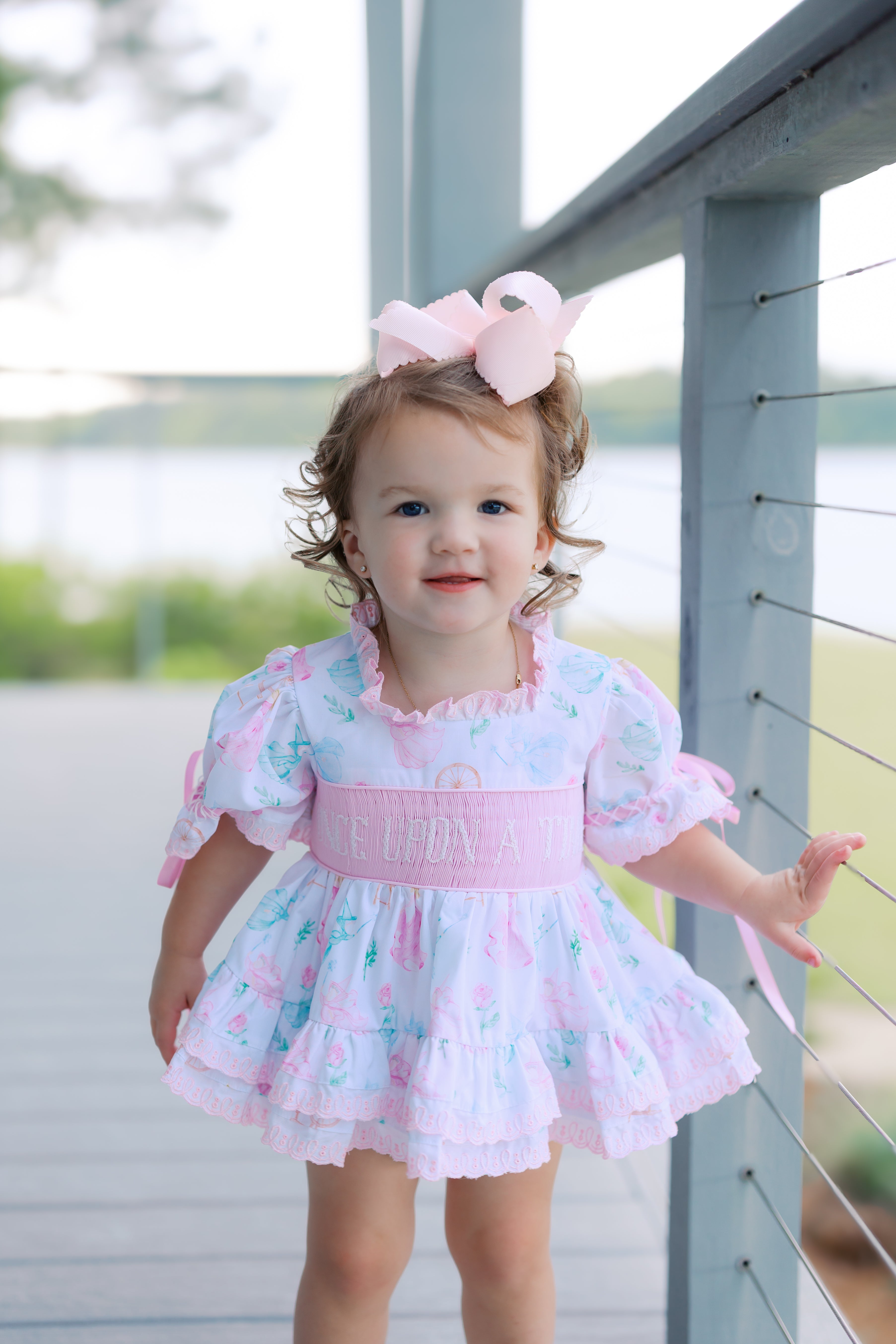 Girls “Once Upon a Time” Smocked Enchanted Slumber Bloomer Set & Dress