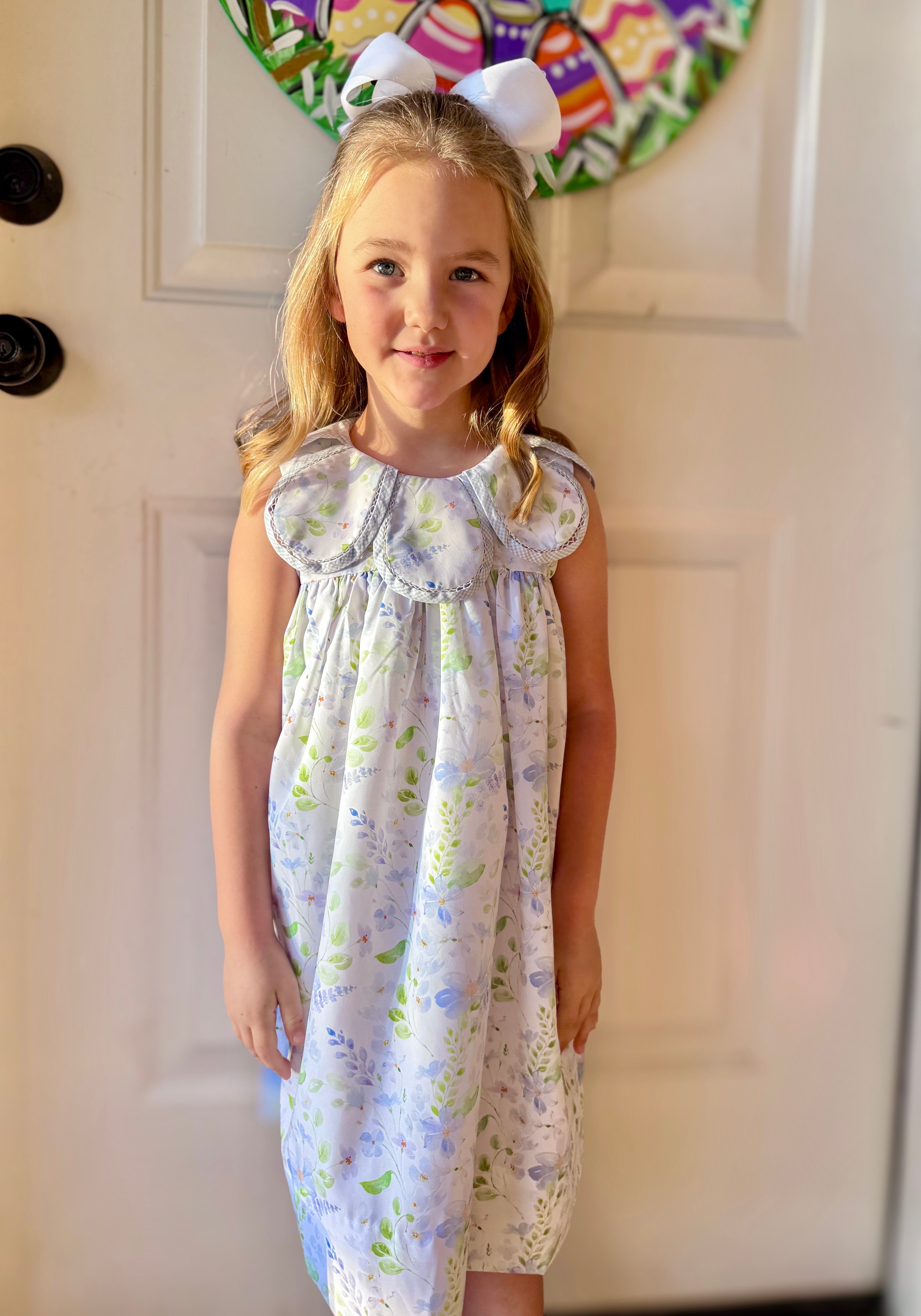 Girls Blue Meadow Petal Bloomer Set & Dress