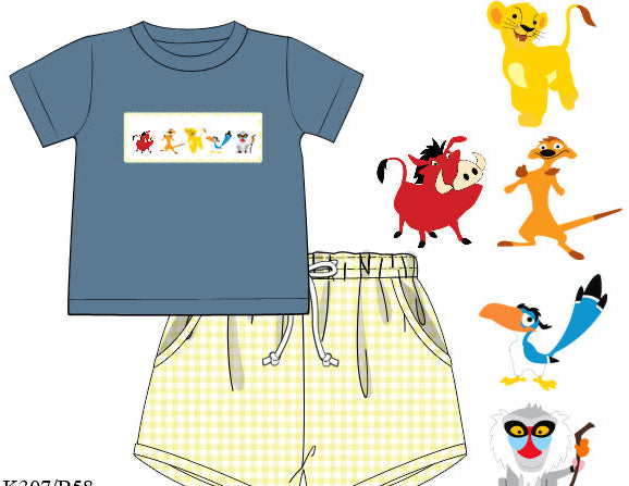 Boys Smocked Circle of Life Short Set