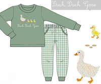 PRE ORDER Boys French Knot Duck, Duck, Goose Jogger Set | ETA to LBS: DECEMBER