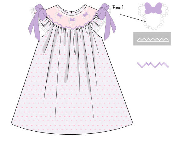 Girls Smocked Pearl Mouse Bloomer Set & Dress