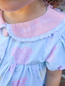 Girls Embroidered Preppy Mouse Bubble