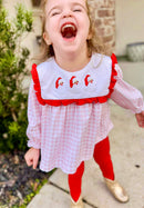Girls Gingham Santa Legging Set