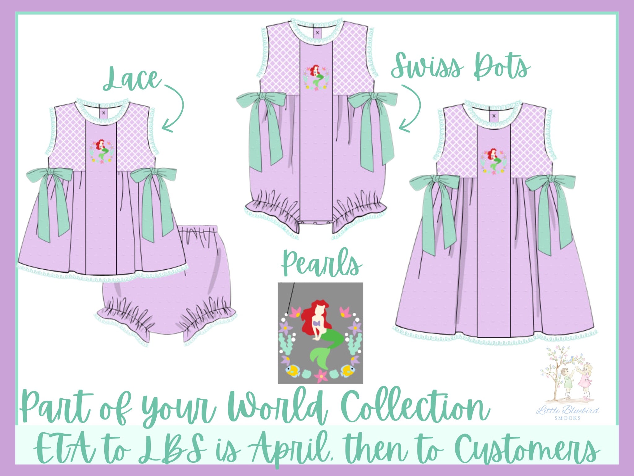 Girls Smocked Part of Your World Bubble