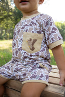 Boys French Knot Dove Day Short Set