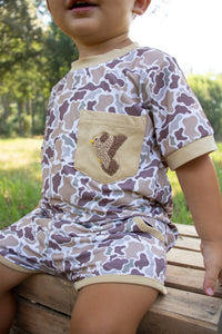 Boys French Knot Dove Day Short Set