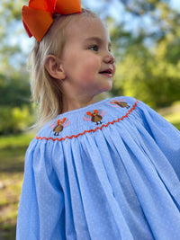 PRE ORDER Girls “Throw Back”Smocked Turkey Bloomer Set & Dress | ETA to LBS: SEPTEMBER