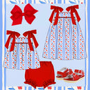 PRE ORDER Girls Patriotic Floral Dress ETA: MAY