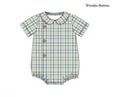 PRE ORDER Boys Blue Willow Plaid Bubble | ETA to LBS: SEPTEMBER