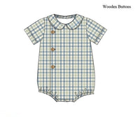PRE ORDER Boys Blue Willow Plaid Bubble | ETA to LBS: SEPTEMBER