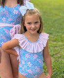Girls Blooming Blues One-Piece Swimsuit