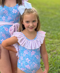 Girls Blooming Blues One-Piece Swimsuit