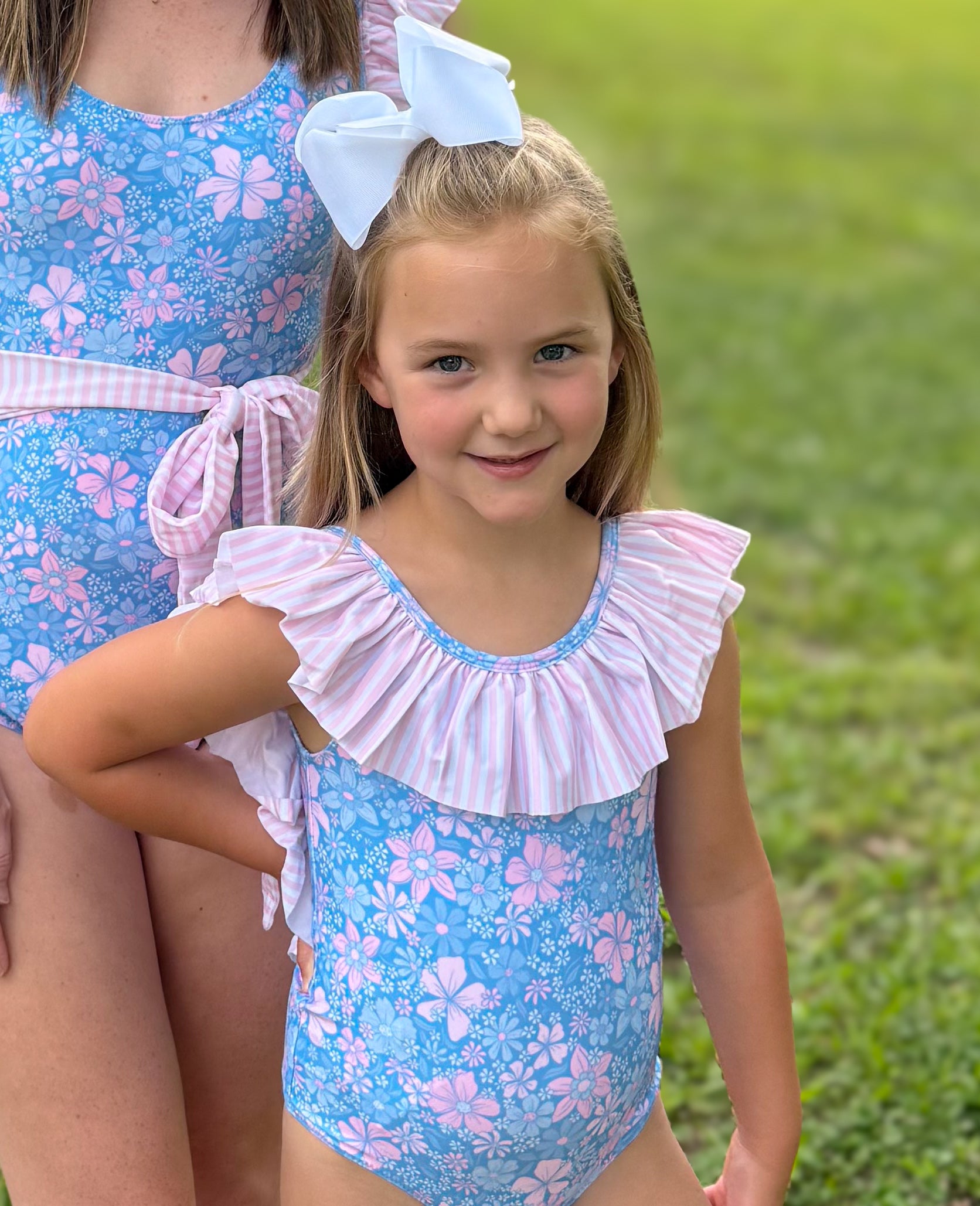 Girls Blooming Blues One-Piece Swimsuit