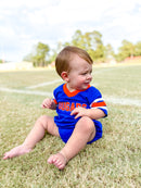 Orange and Royal Blue “Cougars” Bubble Jersey