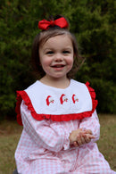 Girls Gingham Santa Bubble