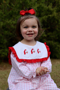 Girls Gingham Santa Bubble