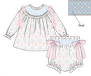 PRE ORDER Girls Smocked Little Bluebird Valentine Bloomer Set & Dress | ETA to LBS: DECEMBER